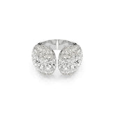 Sublima cocktail ring, Round cut, White, Rhodium plated
